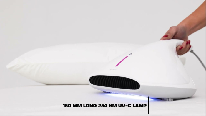 Aspirator anti-acarieni Kumtel HMVC-01,450 W, 8.000 vibratii/min, lampa UV, aer cald, 4 roti, alb [5]