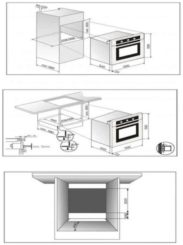 RESIGILAT - Cuptor electric incorporabil Luxell A68-SF3NA0BMT, 77 litri, 8 functii, Convectie, Timer, Negru [6]