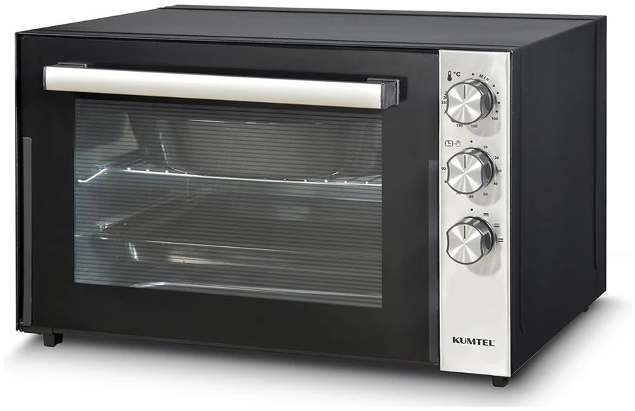 Cuptor electric Kumtel LX-9325 Pizza XXL, 70 litri, 2500 W, Convectie, 4 moduri de gatit, Iluminare interioara, negru/inox [1]