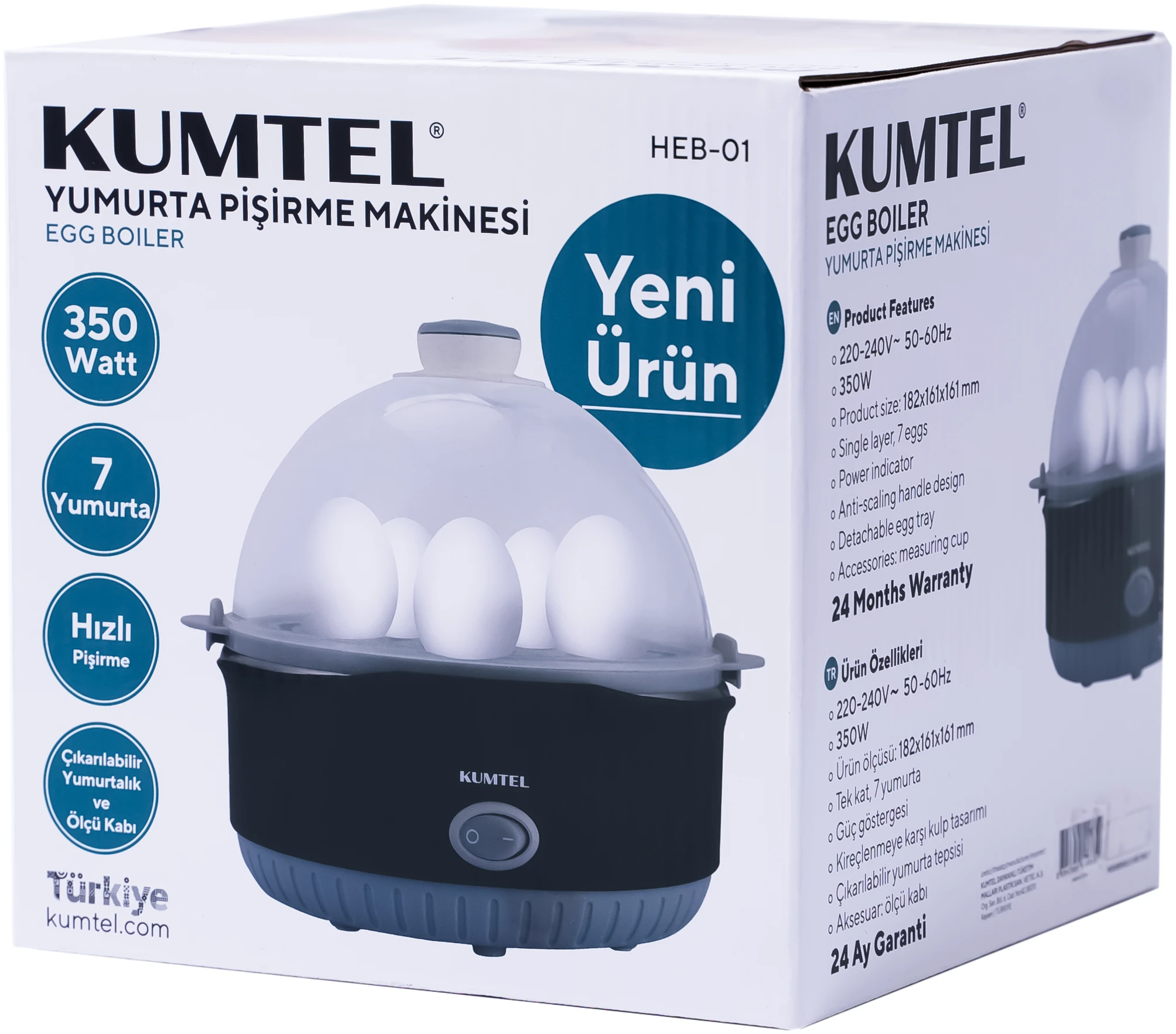 Fierbator oua Kumtel HEB-01, 7 oua, 350 W, Indicator luminos, recipient masurare [4]