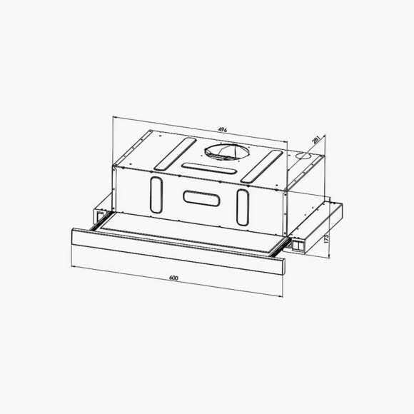 RESIGILAT _Hota incorporabila telescopica Luxell DS6-905BX.L, Putere de absorbtie 450 mc/h, 3 Trepte de viteza, Iluminare LED, Inox - Copie [4]
