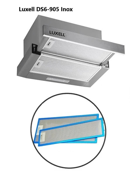 RESIGILAT _Hota incorporabila telescopica Luxell DS6-905BX.L, Putere de absorbtie 450 mc/h, 3 Trepte de viteza, Iluminare LED, Inox - Copie [3]