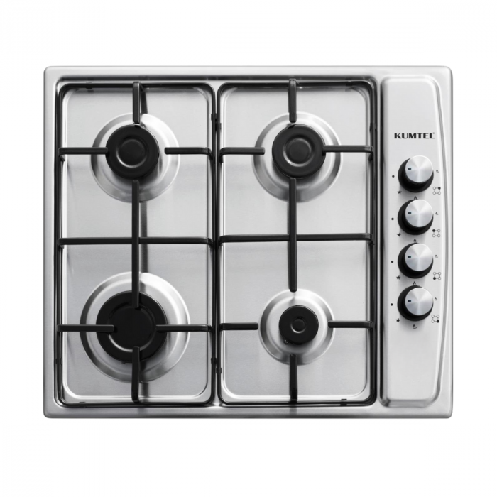 Plita incorporabila Kumtel KO-410BFX.K, 4 Arzatoare Gaz, Latime 60 cm, Aprindere Electrica integrata, Inox [2]