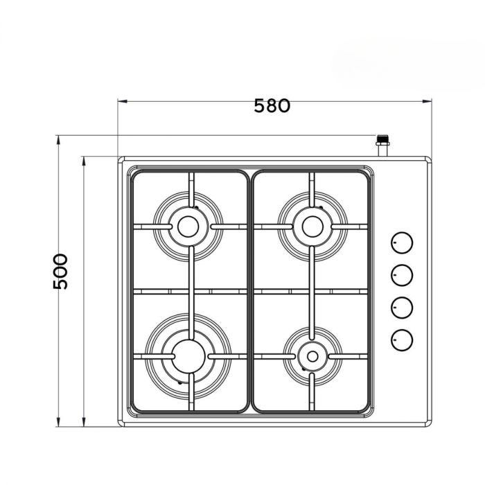 Plita incorporabila Kumtel KO-410BFX.K, 4 Arzatoare Gaz, Latime 60 cm, Aprindere Electrica integrata, Inox [3]