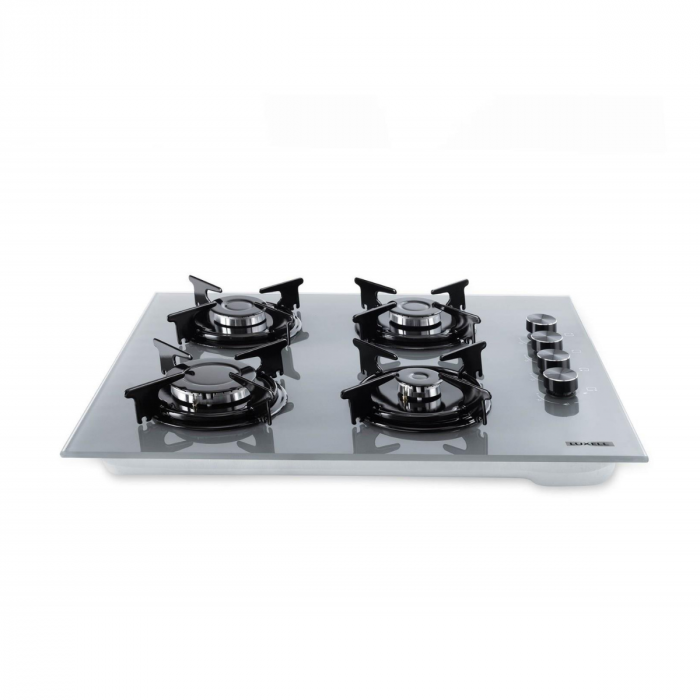 Plita incorporabila Luxell OC88A.L, 4 Arzatoare Gaz, Latime 60 cm, Aprindere Electrica integrata, Sticla Gri [2]