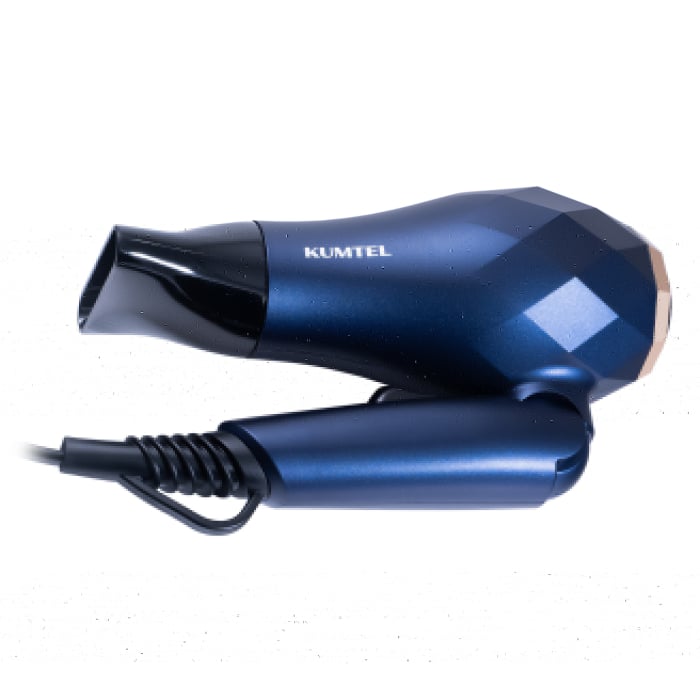 Uscator de par de calatorie Kumtel Diamond Dry 1000W C, Maner si concentrator pliabil, usor, compact si puternic, cu siguranta pentru intrerupere termica, setari de 2 viteze, bleumarin [2]
