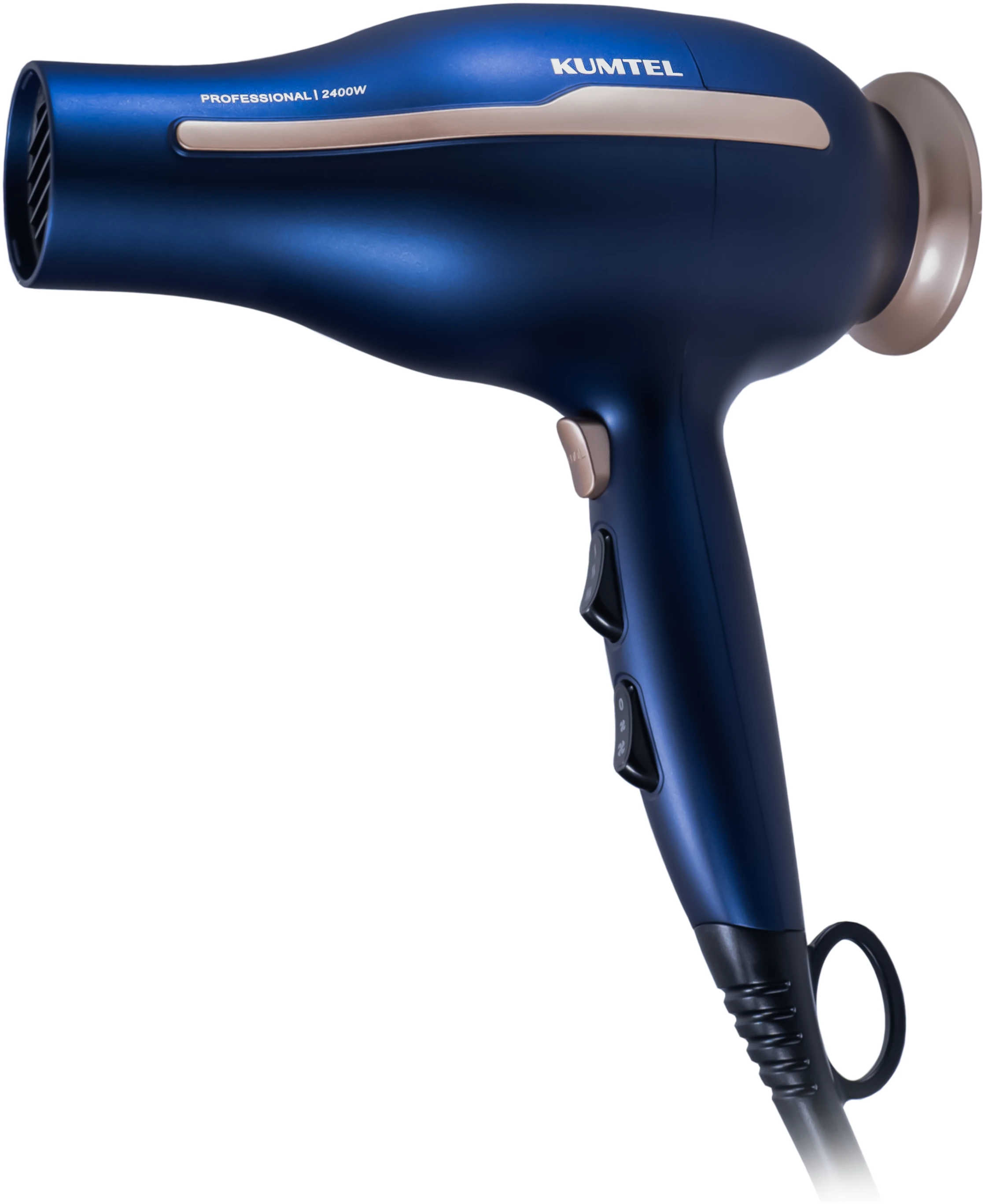 Uscător de păr ionic Kumtel Professional 2400W HHD-03, ușor, compact și puternic, cu siguranță pentru întrerupere termică, setări de 2 viteze, bleumarin [5]