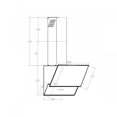 Hota incorporabila decorativa Kumtel DA6-830N.K, front sticla neagra, 650mc/h, control mecanic, 55 dB, 3 trepte, 60 cm, negru [1]