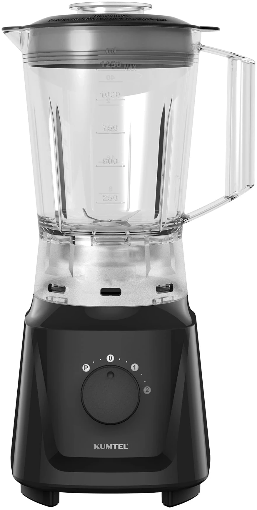 Blendere - Blender Kumtel HTB-01, 600 W, 1,5 l, 2 trepte de viteza, functie Pulse, recipient masurare 50 ml, negru