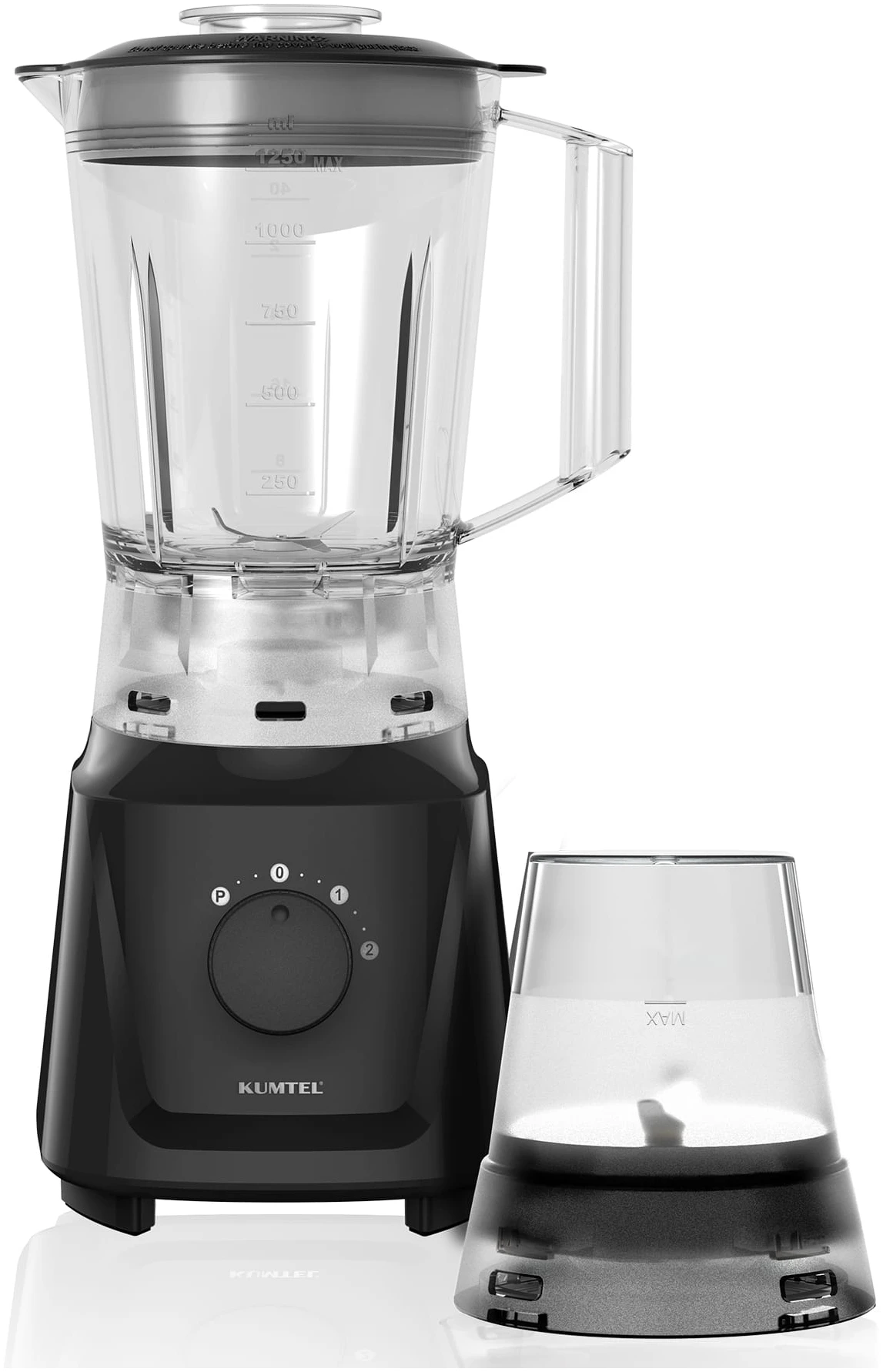 Blender Kumtel HTB-01, 600 W, 1,5 l, 2 trepte de viteza, functie Pulse, recipient masurare 50 ml, negru [3]