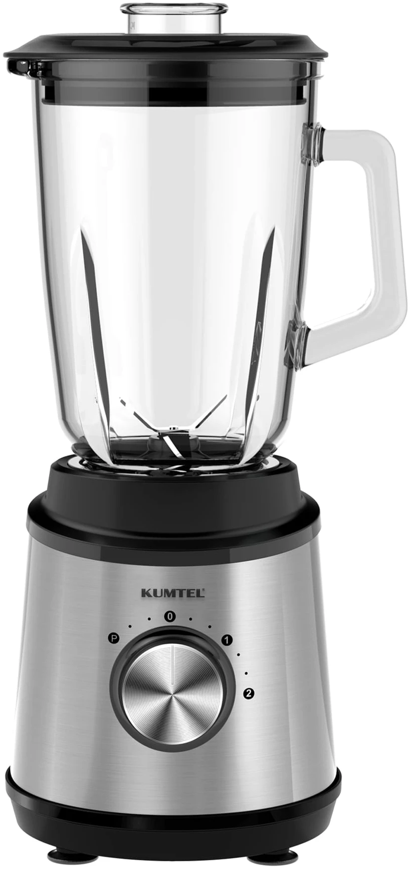 Blender Kumtel HTB-03, 800 W, cana 1,5 l, pahar 0,6 l, 2 trepte de viteza, functie Pulse, recpient masurare 50 ml, inox [3]
