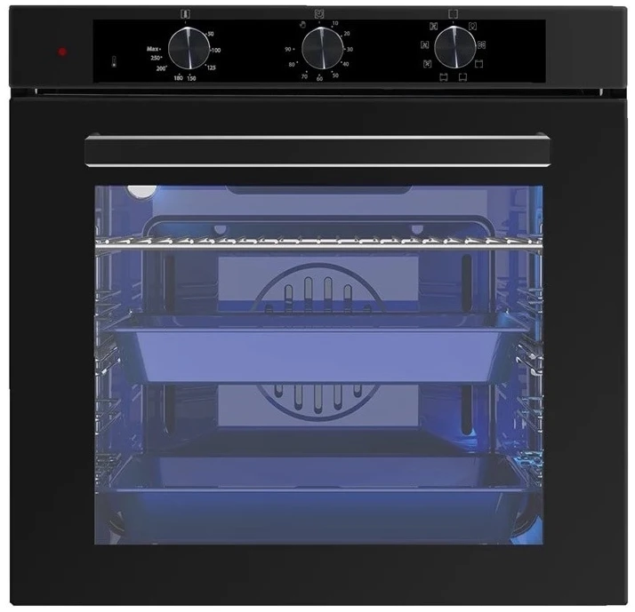 Cuptoare electrice - Cuptor electric incorporabil Luxell A68-SF3NA0BMT, 77 litri, 8 functii, Convectie, Timer, Negru