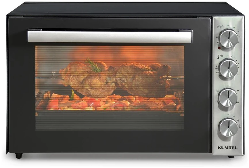 Cuptoare electrice - RESIGILAT - Cuptor electric Kumtel LX-9645FA Pizza,Rotisor XXL, 70 litri, 2500 W, Rotisor, Convectie, 7 moduri de gatit, geam dublu, negru/inox