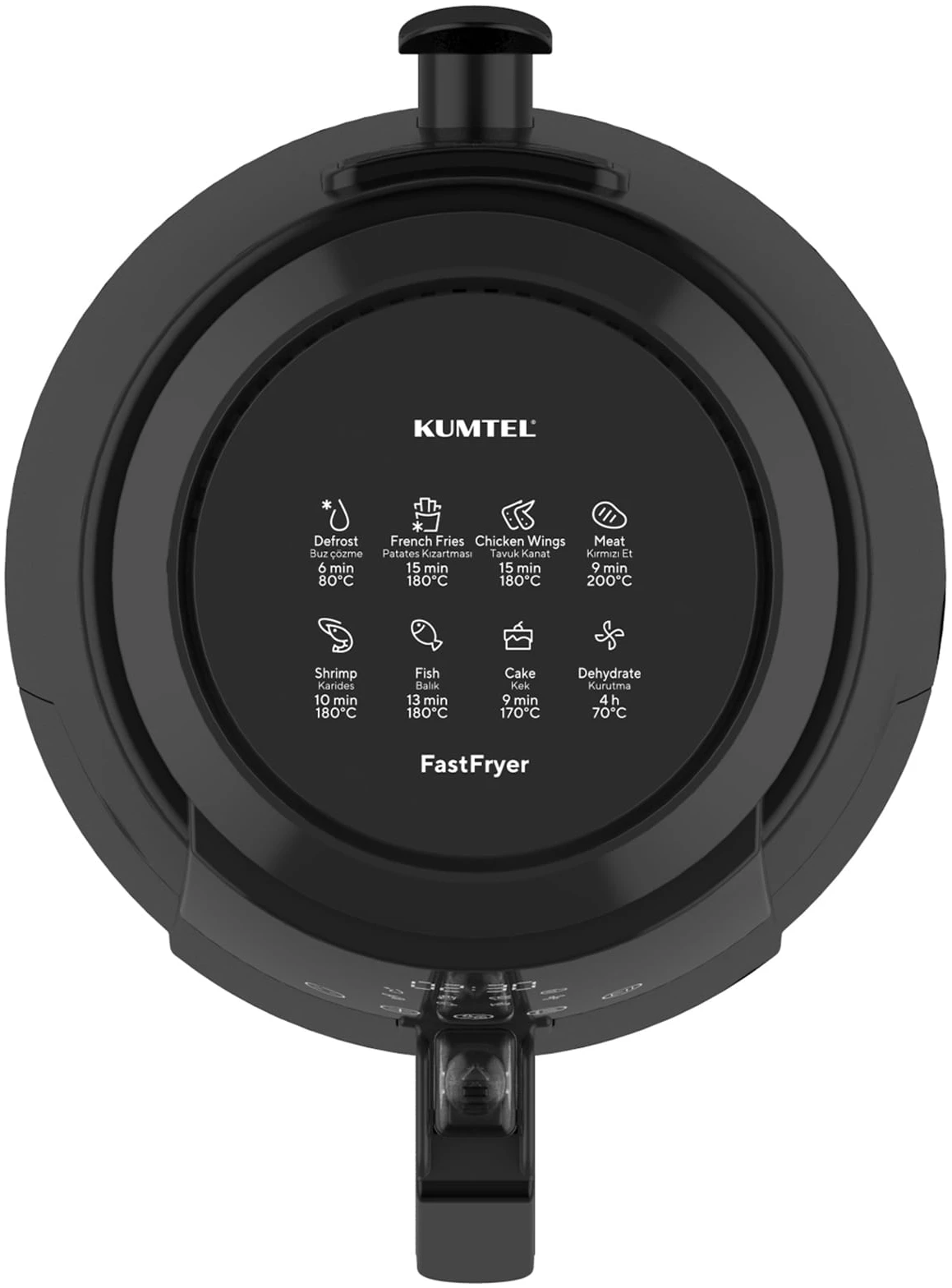 Friteuza cu aer cald Kumtel FastFryer HAF-02 XL, Putere 1500 W, Capacitate 5.5L, 8 programe automate, Functie decongelare, Negru [6]