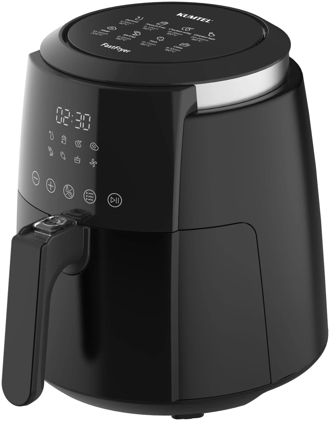 Friteuza cu aer cald Kumtel FastFryer HAF-02 XL, Putere 1500 W, Capacitate 5.5L, 8 programe automate, Functie decongelare, Negru [7]