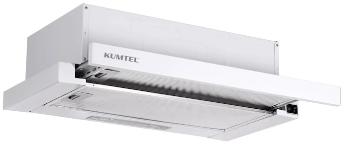 Hote - RESIGILAT_Hota incorporabila telescopica Kumtel DS6-905BA, Putere de absorbtie 450 mc/h, 3 Trepte de viteza, Iluminare LED, Alb - Copie
