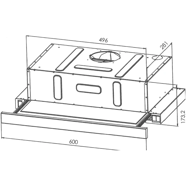 Hota incorporabila telescopica Kumtel DS6-905BAS, Front sticla, Putere de absorbtie 450 mc/h, 3 Trepte de viteza, Iluminare LED, Alb [1]