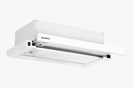 Hote - Hota incorporabila telescopica Kumtel DS6-905BAS, Front sticla, Putere de absorbtie 450 mc/h, 3 Trepte de viteza, Iluminare LED, Alb