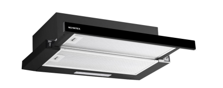 Hote - Hota incorporabila telescopica Kumtel DS6-905BNS, Front Sticla, Putere de absorbtie 450 mc/h, 3 Trepte de viteza, Iluminare LED, Negru