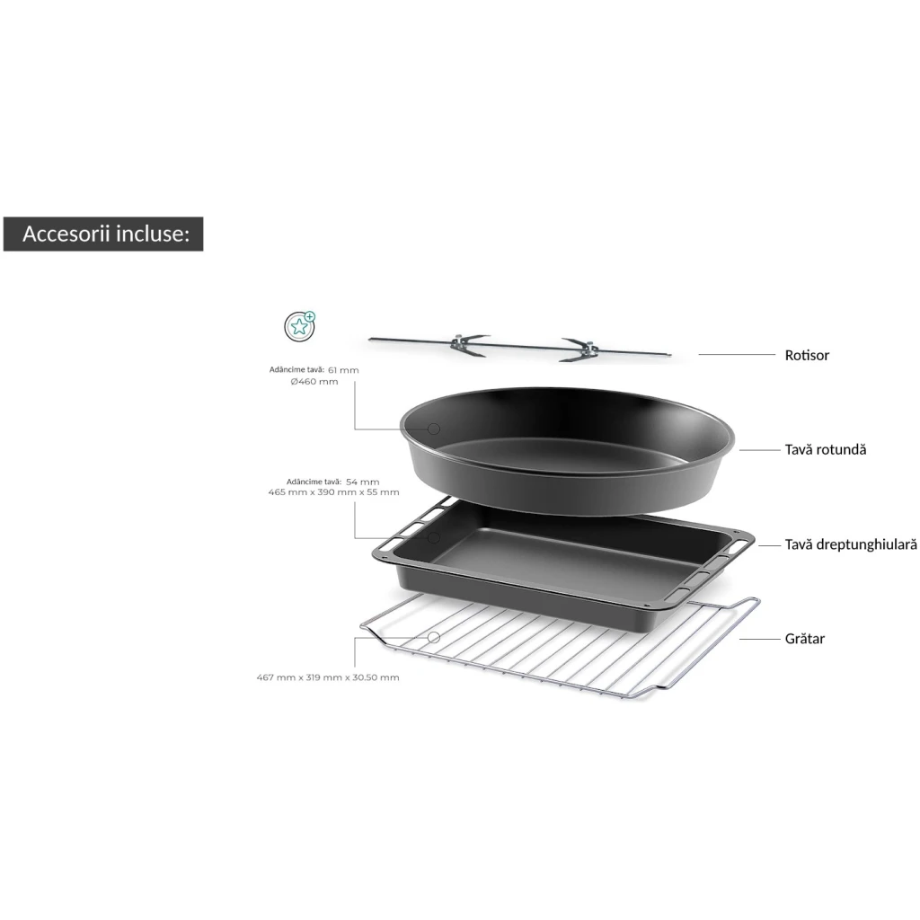 RESIGILAT_Cuptor electric Kumtel LX-9645 GRANIT Pizza, Rotisor XXL, 70 litri, 2000 W, Rotisor, Convectie, 7 moduri de gatit, interior Granit, geam dublu, negru/inox - Copie [4]