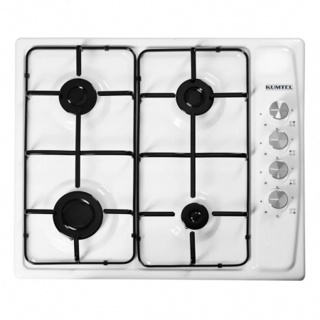 Plite - Plita incorporabila Kumtel KO-410BFA.K, gaz, 4 arzatoare, 60 cm, sticla, alba