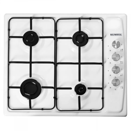 Plita incorporabila Kumtel KO-410BFA.K, gaz, 4 arzatoare, 60 cm, sticla, alba [3]
