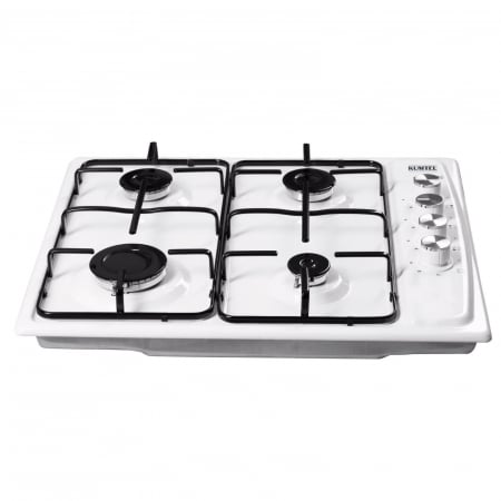 Plita incorporabila Kumtel KO-410BFA.K, gaz, 4 arzatoare, 60 cm, sticla, alba [1]