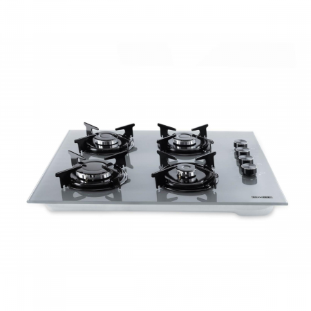 Plita incorporabila Luxell OC88A.L, 4 Arzatoare Gaz, Latime 60 cm, Aprindere Electrica integrata, Sticla Gri [1]