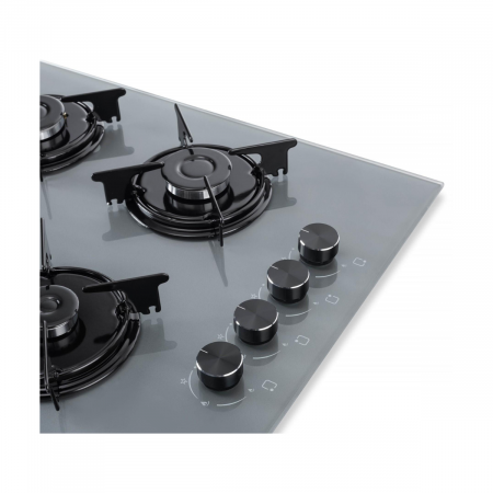 Plita incorporabila Luxell OC88A.L, 4 Arzatoare Gaz, Latime 60 cm, Aprindere Electrica integrata, Sticla Gri [2]