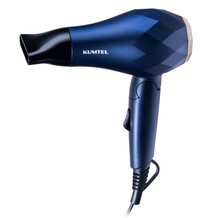 Uscatoare de par - Uscator de par de calatorie Kumtel Diamond Dry 1000W C, Maner si concentrator pliabil, usor, compact si puternic, cu siguranta pentru intrerupere termica, setari de 2 viteze, bleumarin