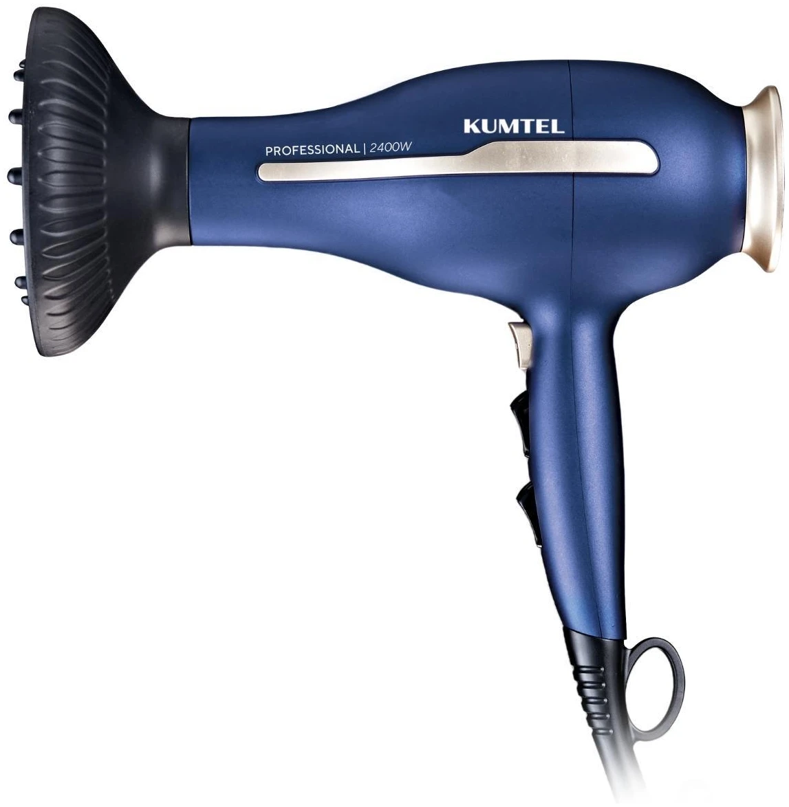 Uscător de păr ionic Kumtel Professional 2400W HHD-03, ușor, compact și puternic, cu siguranță pentru întrerupere termică, setări de 2 viteze, bleumarin [6]
