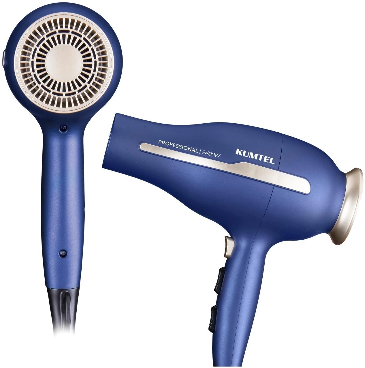 Uscător de păr ionic Kumtel Professional 2400W HHD-03, ușor, compact și puternic, cu siguranță pentru întrerupere termică, setări de 2 viteze, bleumarin [8]
