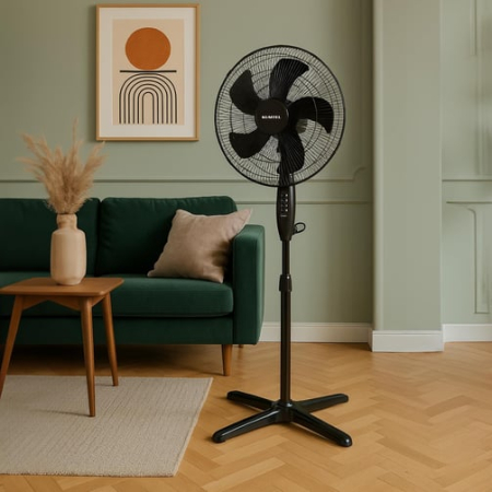 Ventilator cu picior Kumtel KTF-325.K, 3 viteze, diametru 43 cm, Mod Silentios, negru [2]