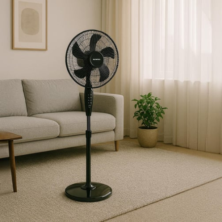 Ventilator cu picior Kumtel KTF-330.K, 3 viteze, diametru 43 cm, Mod Silentios, negru [3]