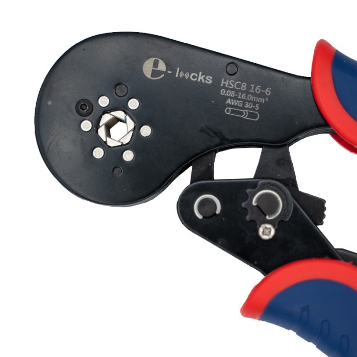 Cleste pentru sertizare, E-LOCKS, model HSC8 16-6, cu sase falci, 0,08 - 16 mm2 [4]