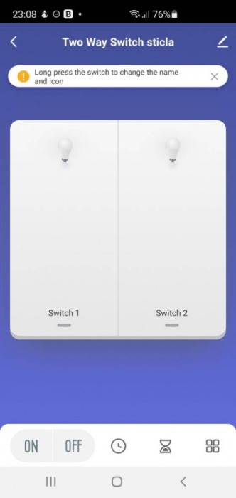 Intrerupator dublu Smart Home WiFi Tuya, panou touch din sticla securizata neagra, model SSDE80-02CMB [4]