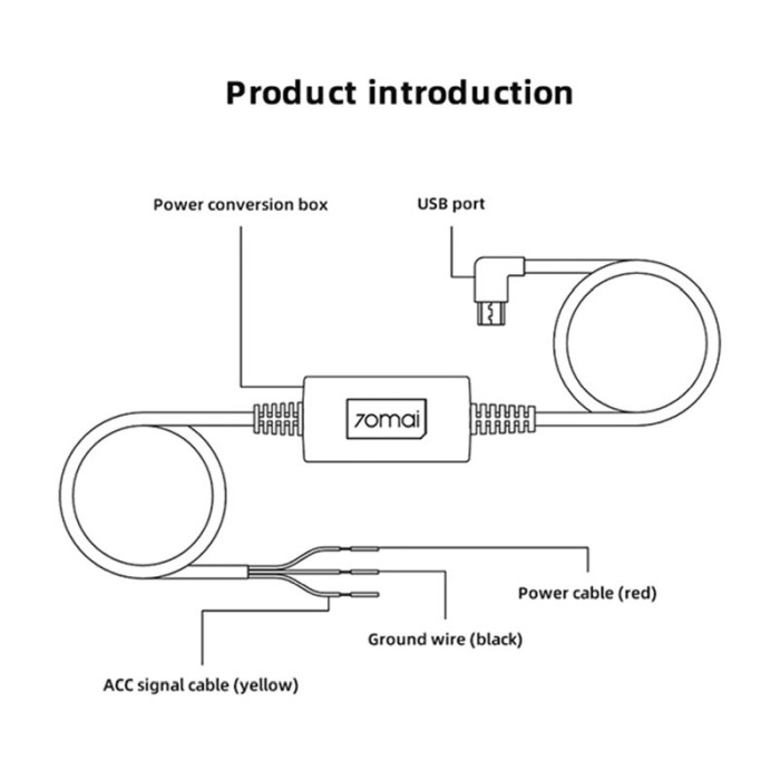 Kit cablu alimentare si monitorizare miscare pentru Dash Cam Xiaomi 70Mai, Midrive UP02 [3]