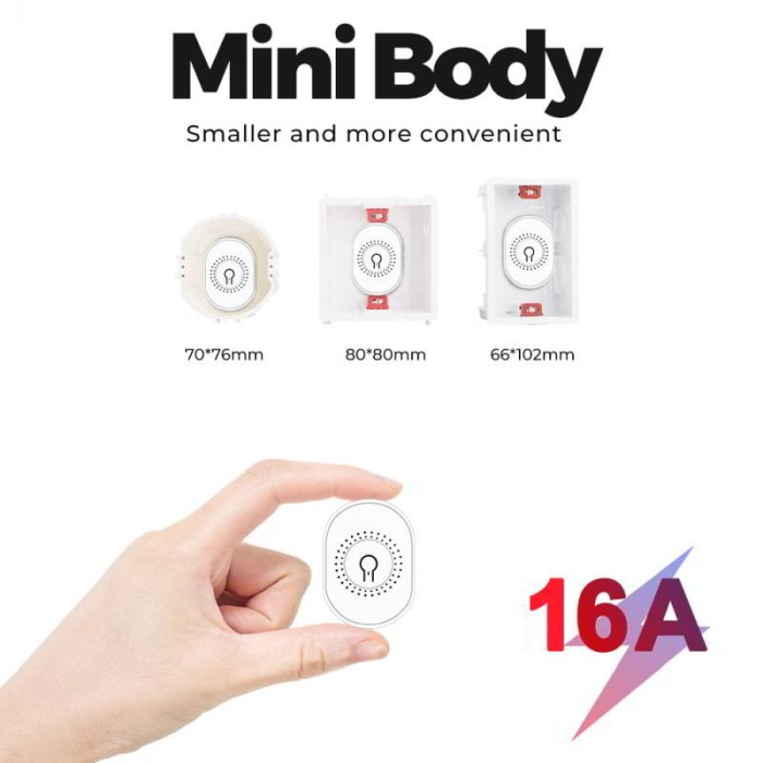 Modul electronic pentru intrerupatoare cu un circuit Smart Home WiFi Tuya, negru, model Mini TMW-02 [3]