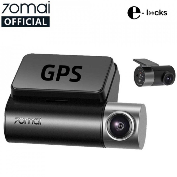 Pachet camera auto DVR Xiaomi 70MAI A500S-1 Dash Cam Pro Plus cu camera spate RC06, 2.7K 1944p, IPS 2.0", 140 FOV, ADAS, GPS, Night Vision, Monitorizare parcare [1]