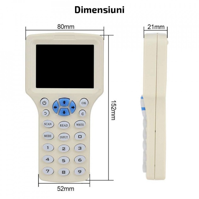 Programator / copiator carduri si taguri RFID, 125 KHz, 13,56 MHz, E-LOCKS, tip HMT320C [3]