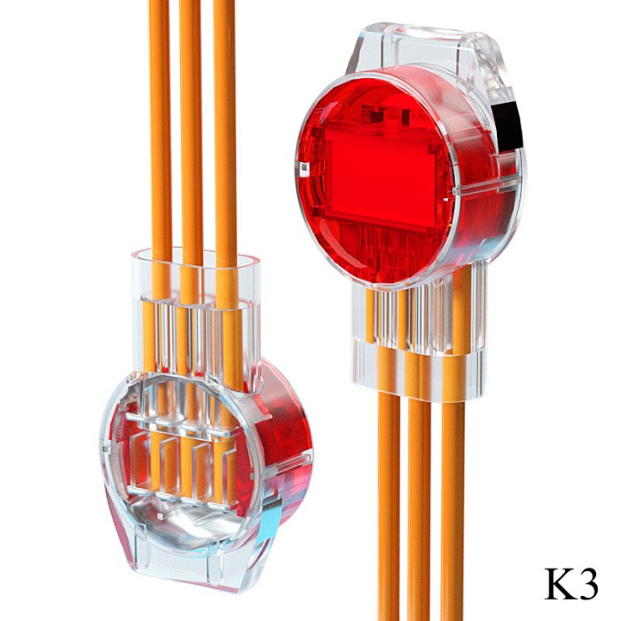 Set 100 bucati conectori cu gel pentru cabluri de date si alarma, E-LOCKS, tip K3, diametru 0,4 - 0,9 mm [3]