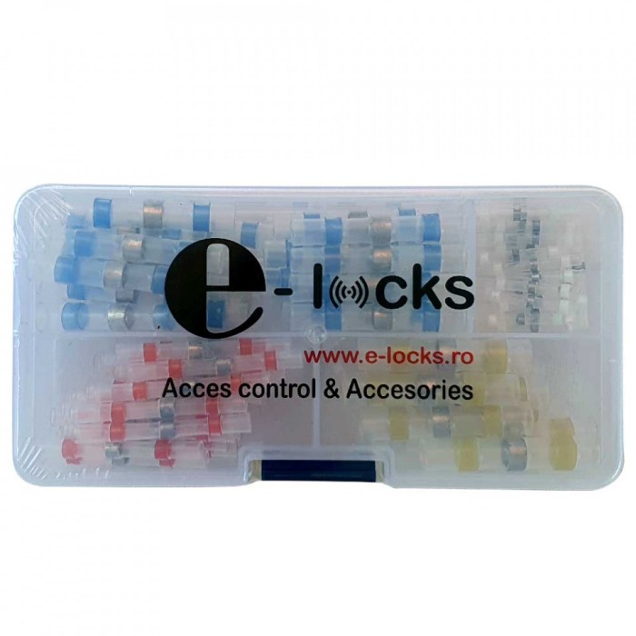 Set 100 bucati Conectori termocontractibili, E-LOCKS, cu lipire si etansare pentru conductori electrici [3]