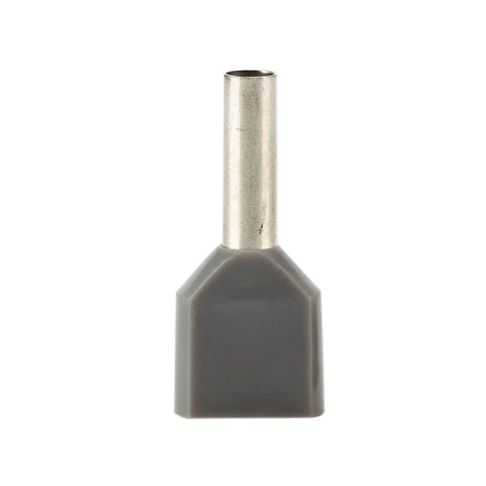 Set 100 bucati pini terminali dubli izolati, E-LOCKS, tip TE2512, ferule 2 x 2,50 mm2, gri [2]