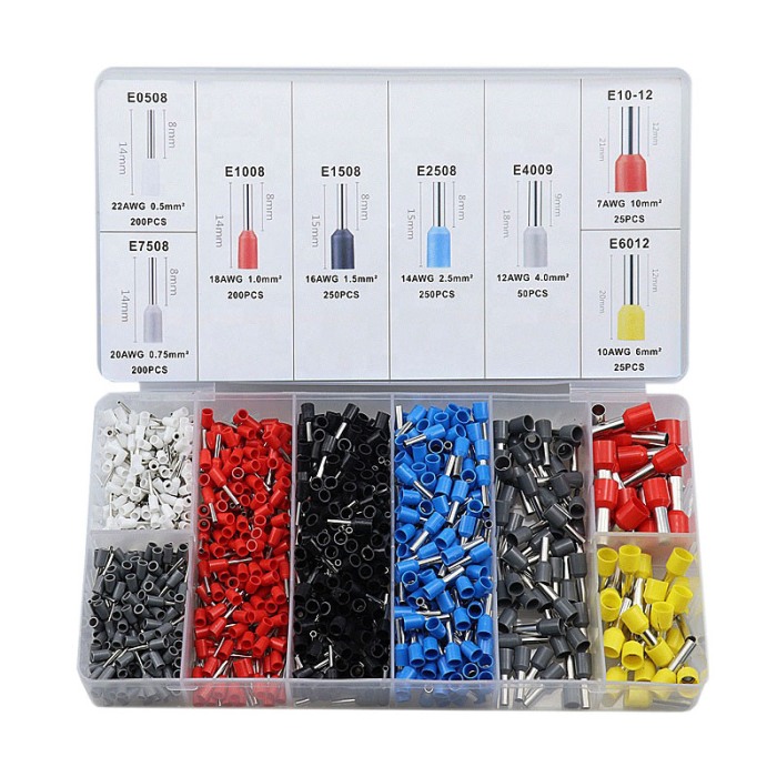 Set 1200 buc pini terminali izolati pentru conductori electrici 0,50 - 10 mm² [2]