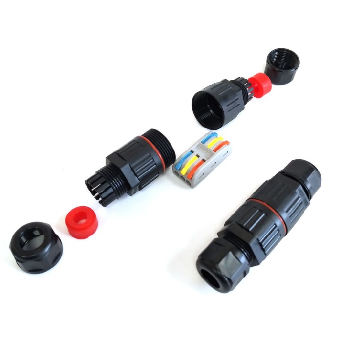 Set 2 conectori etansi rapizi cu 3 poli, IP68, pentru conductori electrici, E-LOCKS, tip M3 [3]
