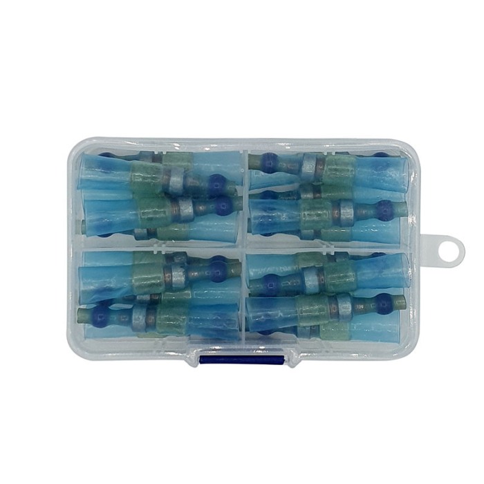 Set 20 morsete termocontractibile, cu spirala de cupru si lipire cu cositor, E-LOCKS, albastre, diametru 7,0 mm [4]