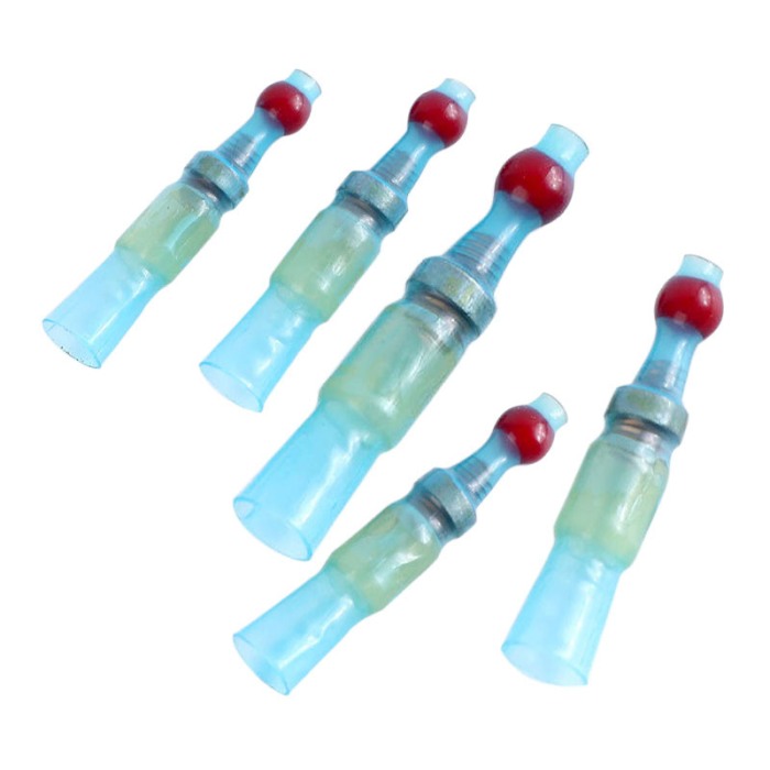 Set 20 morsete termocontractibile, cu spirala de cupru si lipire cu cositor, E-LOCKS, rosii, diametru 4,5 mm [1]