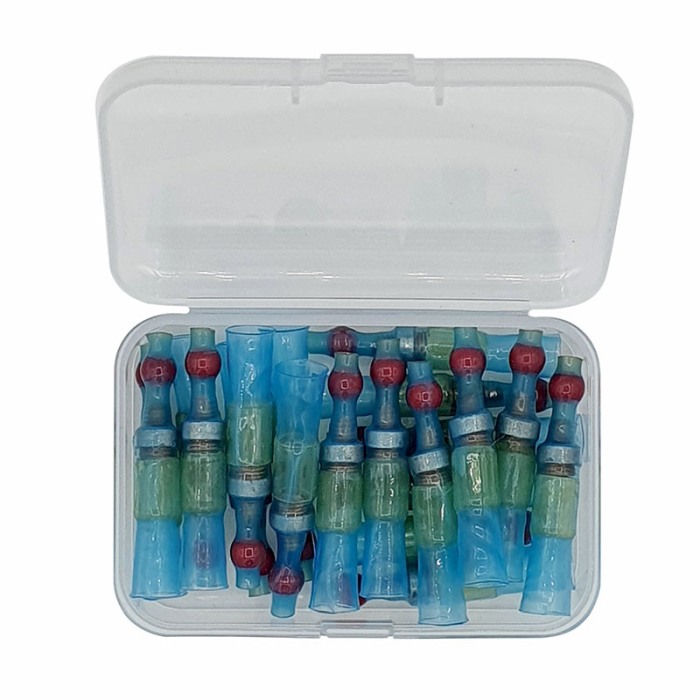 Set 20 morsete termocontractibile, cu spirala de cupru si lipire cu cositor, E-LOCKS, rosii, diametru 4,5 mm [4]