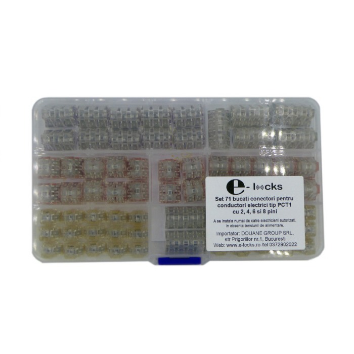 Set 71 bucati Conectori push-in pentru conductori electrici, E-LOCKS, 2, 4, 6 si 8 pini, plastic [3]