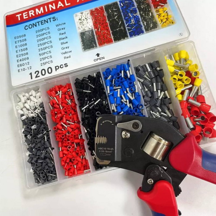Set cleste pentru sertizare E-LOCKS, model HSC10 16-4A + 1200 buc terminale conductori [2]
